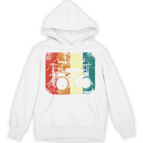 Drumset Cool Retro Vintage Drum Kit Drummer Music Percussion Unisex Hoodie - Downbeat Supply