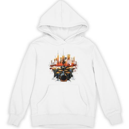 Drumset Drum Kit Music Drummer Drumming Raglan Baseball Tee Unisex Hoodie - Downbeat Supply