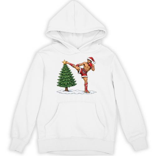 Festive Muay Thai Santa Christmas Unisex Hoodie - Nak Muay Co.