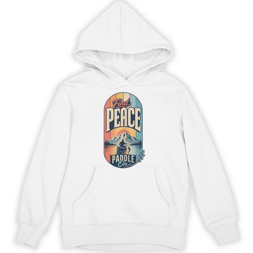 Find Peace Paddle On Canoe Mountain Sunset Unisex Hoodie - Paddle Life