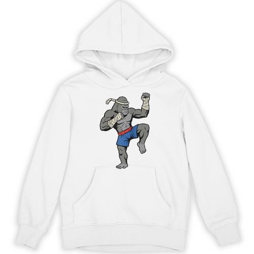 Gorilla Muay Thai Combat Sport Fighter Martial Arts 8 Limbs Raglan Baseball Tee Unisex Hoodie - Nak Muay Co.