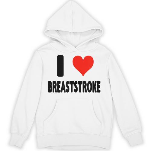 I Love Breaststroke Heart Swim Swimmer Pool Swimming Unisex Hoodie - SwimGear Co