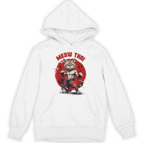 Meow Thai Funny Muay Thai And Cats Lover Unisex Hoodie - Nak Muay Co.