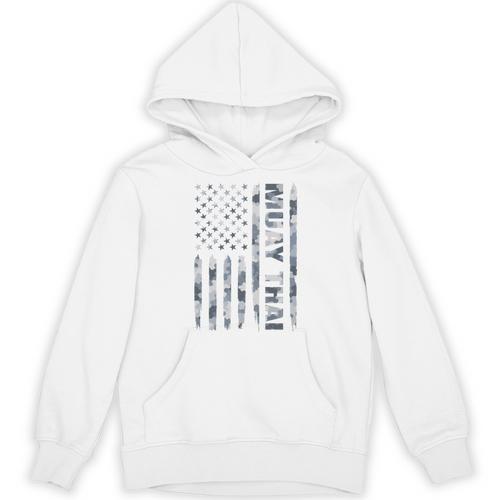 Muay Thai American Flag Camo Military Patriotic Unisex Hoodie - Nak Muay Co.