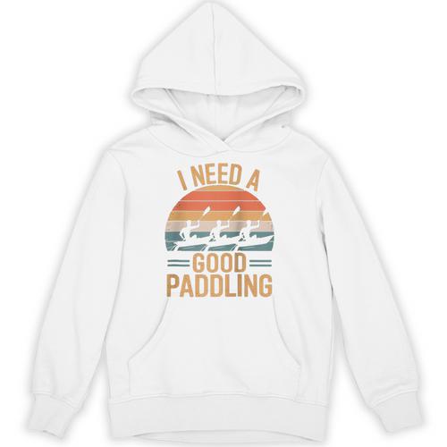 I Need A Good Paddling Retro Sunset Canoe Raglan Baseball Tee Unisex Hoodie - Paddle Life
