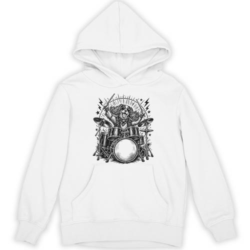 Spaniel Rock Drum Kit Unisex Hoodie - Downbeat Supply