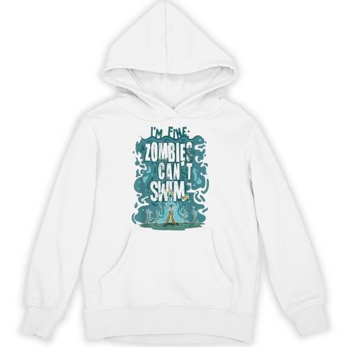 Swimming Quote Zombies Can't Swim For Swimmer Unisex Hoodie - SwimGear Co