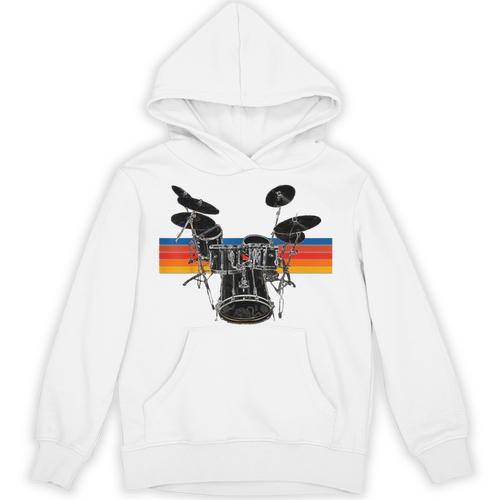 Vintage Drum Kit Drummer Rock Band Drums Unisex Hoodie - Downbeat Supply