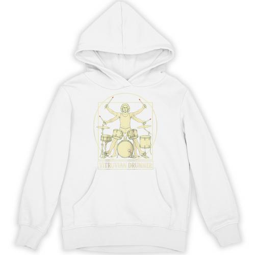 Vitruvian Drummer Drum Kit Music Lover Musician Men Raglan Baseball Tee Unisex Hoodie - Downbeat Supply