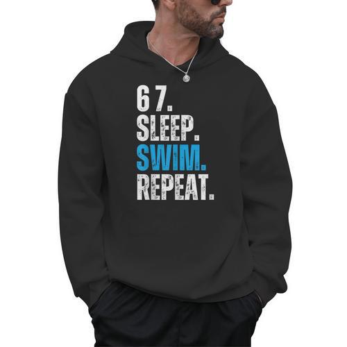67 Sleep Swim Repeat Swimming Swimmer 67 Meme Men Hoodie - SwimGear Co