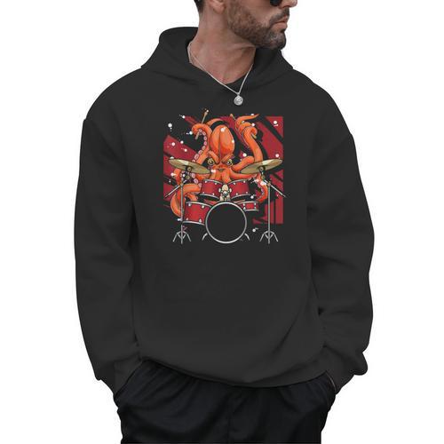 Animal Octopus Musician Drum Kit Octopus Drummer Men Hoodie - Downbeat Supply
