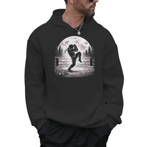 Bigfoot Muay Thai Boxer Martial Arts Sasquatch Men Hoodie - Nak Muay Co.