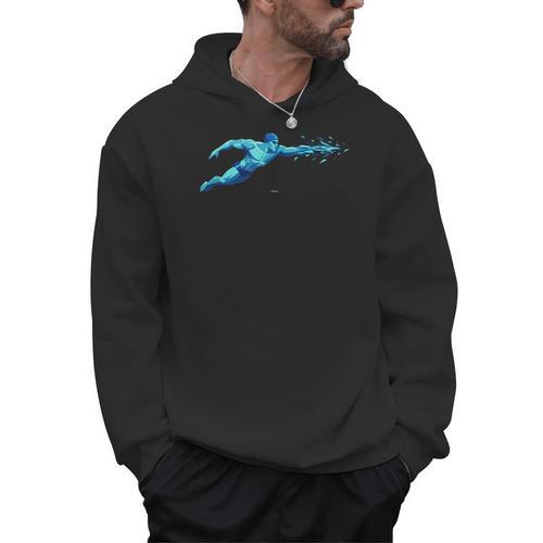 Blue Water Swimming In Freestyle Stroke Men Hoodie - SwimGear Co