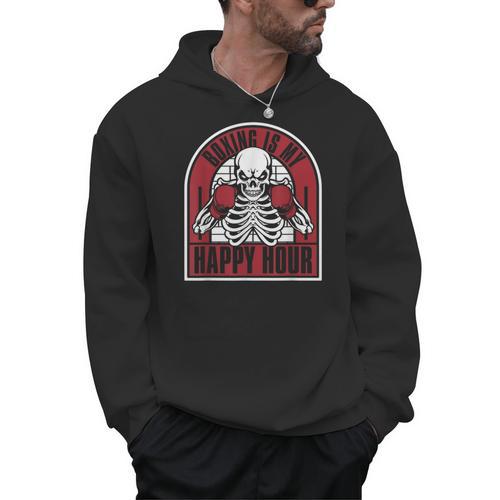 Boxing Is My Happy Hour Muay Thai Kickboxer Fan Boxing Men Hoodie - Nak Muay Co.