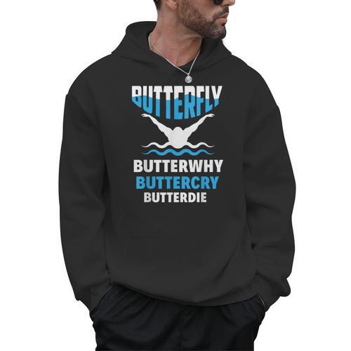 Butterfly Butterwhy Buttercry Swimming Swimmer Men Hoodie - SwimGear Co