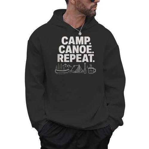Camp Canoe Repeat Outdoor Adventure Men Hoodie - Paddle Life