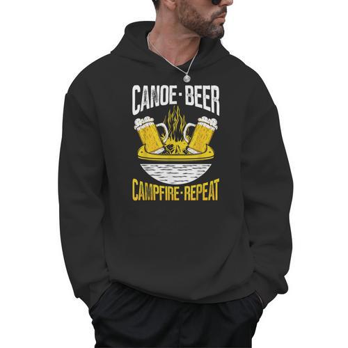 Canoe Beer Campfire Repeat Kayak Canoe Men Hoodie - Paddle Life