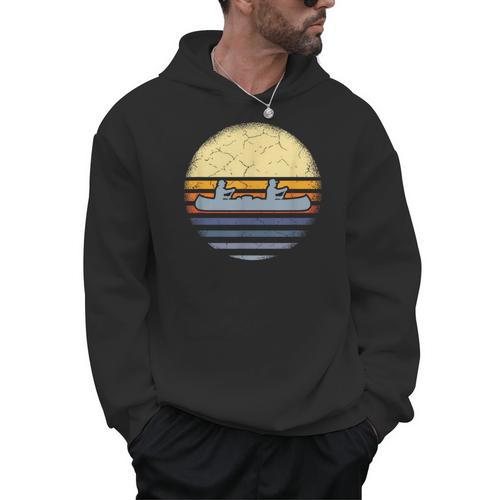 Canoe Canoeing Vintage Sunset Men Hoodie - Paddle Life