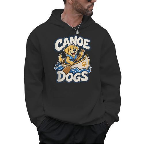 Canoe Dogs Golden Retriever Paddling Graphic Men Hoodie - Paddle Life