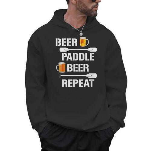 Canoe Kayak Tees Beer Paddle Repeat T-Shirt Men Hoodie - Paddle Life
