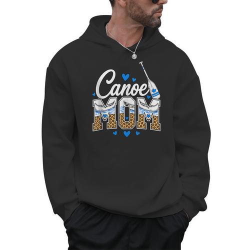 Canoe Mom Leopard Print Paddle River Lake Sport Mother Men Hoodie - Paddle Life