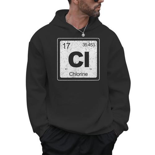 Chlorine Periodic Table Symbol Chemistry Swimming Dive Men Hoodie - SwimGear Co