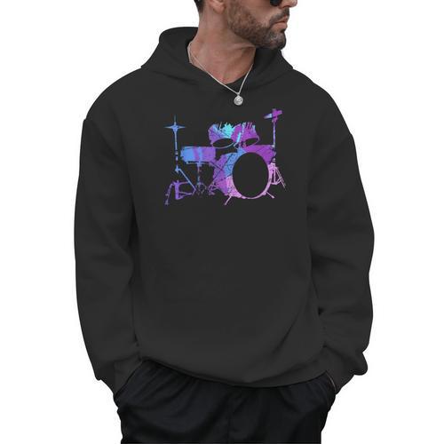 Cool Drum Kit Percussion Vintage Retro Drummer Costume Men Hoodie - Downbeat Supply