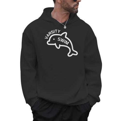 Dolphin Dolfin Varsity Swim Swim Team Swim Club Swimming Men Hoodie - SwimGear Co