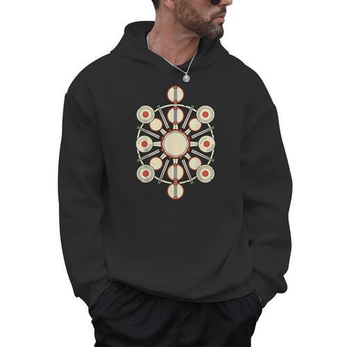 Drummer Drum Kit Mandala Percussionist Music Lover Men Hoodie - Downbeat Supply
