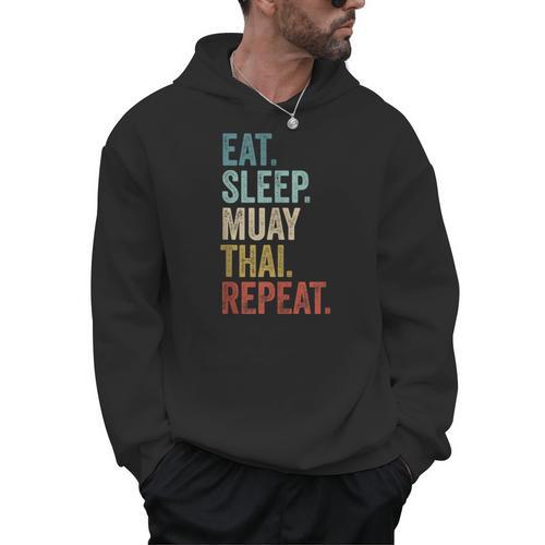 Eat Sleep Muay Thai Repeat Thai Boxing Men Hoodie - Nak Muay Co.