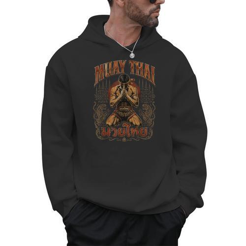 Faded Muay Thai Fighter Nak Muay Thailand Boxing Men Hoodie - Nak Muay Co.