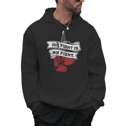 His Fight Is My Fight Muay Thai Kickboxer Fan Boxing Men Hoodie - Nak Muay Co.