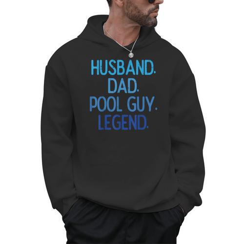 Husband Dad Pool Guy Legend Fathers Day Swimming Papa Men Hoodie - SwimGear Co