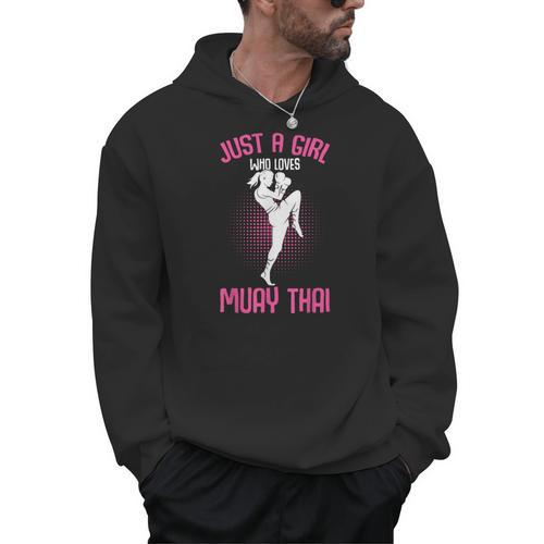 Just a Girl Who Loves Muay Thai Kids Girls Men Hoodie - Nak Muay Co.