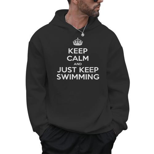 Keep Calm & Just Keep Swimming Men Hoodie - SwimGear Co