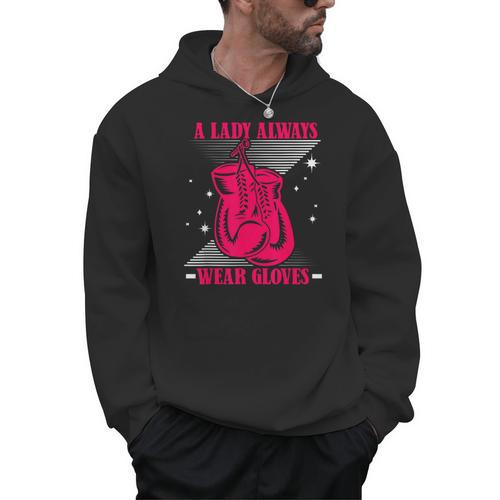 A Lady Always Wear Gloves Kickboxer Fan Muay Thai Boxing Men Hoodie - Nak Muay Co.