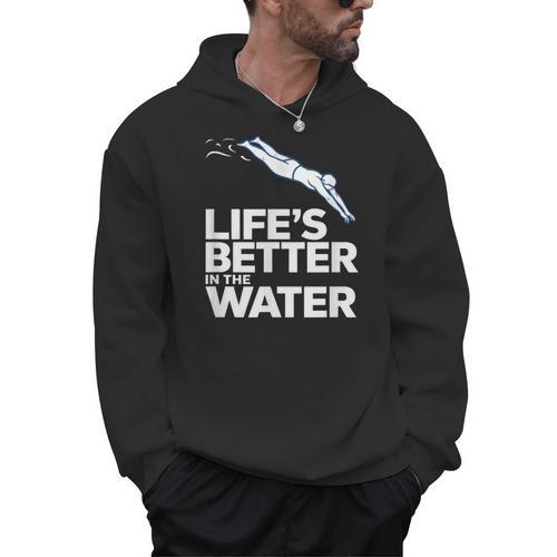 Life Is The Better In The Water Swimming Swimmers Men Hoodie - SwimGear Co