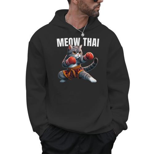 Muay Thai Cat Meow Thai Boxing Martial Art Kids Men Hoodie - Nak Muay Co.