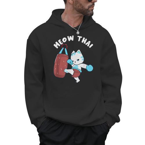 Muay Thai Cat Meow Thai Punch Bag Martial Arts Men Hoodie - Nak Muay Co.