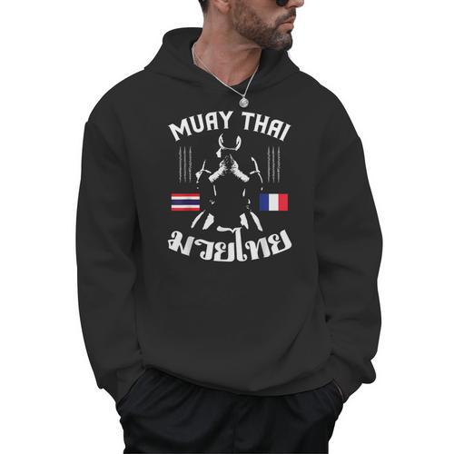Muay Thai France French Flag Martial Arts Thai Boxing Coach Men Hoodie - Nak Muay Co.
