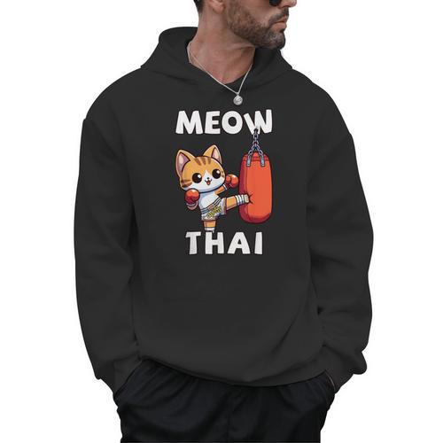 Muay Thai Meow Thai Thai Boxing For Boys Muay Thai Cat Men Hoodie - Nak Muay Co.