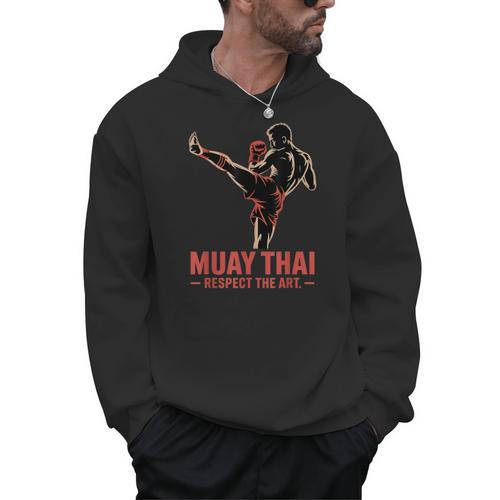 Muay Thai Respect The Art Martial Arts Kickboxing MMA Men Hoodie - Nak Muay Co.