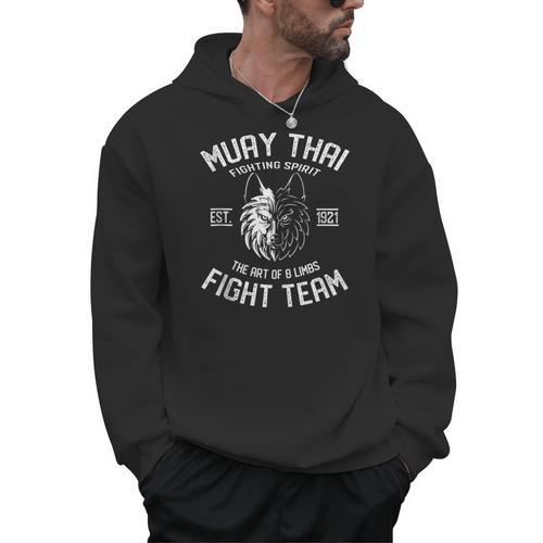Muay Thai Wolf Fight Team Nak Muay Kickboxing Men Hoodie - Nak Muay Co.