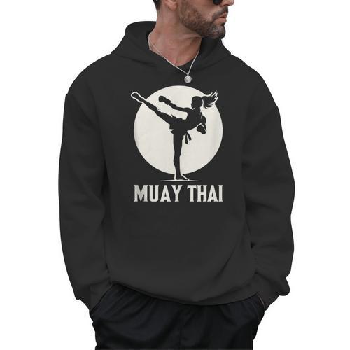 Muay Thai Woman Image Men Hoodie - Nak Muay Co.