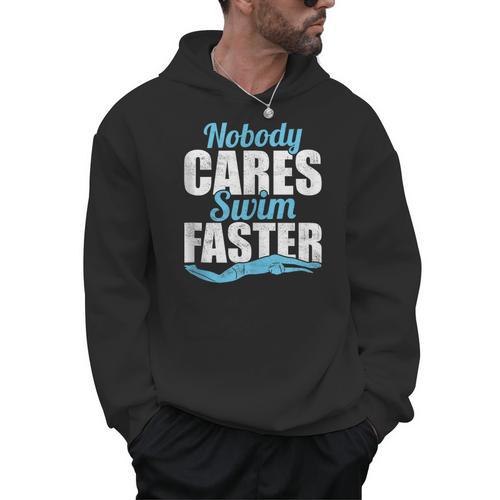 Nobody Cares Swim Faster Swimming Swim Team Men Hoodie - SwimGear Co