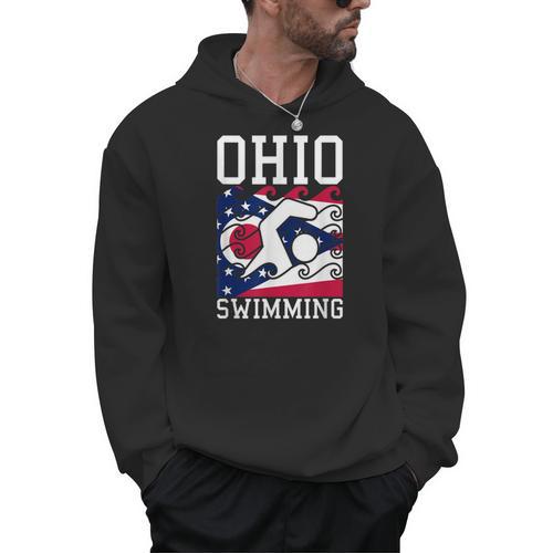 Ohio Flag Swimming Team Swim Swimmer US State Men Hoodie - SwimGear Co
