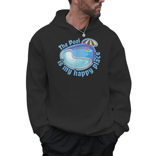 The Pool Is My Happy Place T Shirt Summer Swimming Tee Men Hoodie - SwimGear Co