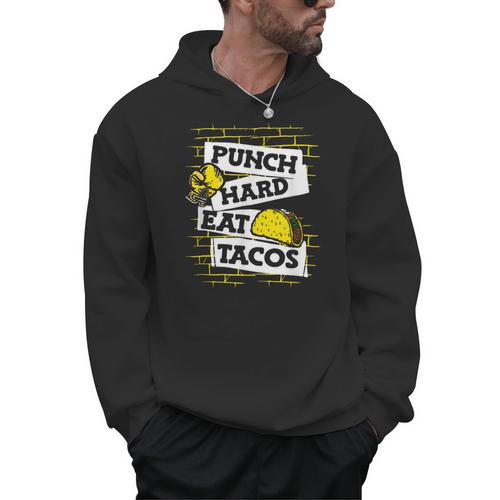 Punch Hard Eat Tacos Professional Boxer Muay Thai Boxing Men Hoodie - Nak Muay Co.