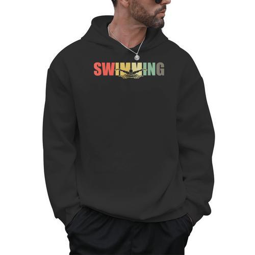 Retro Swimming Vintage Swimming Swimmer Men Hoodie - SwimGear Co