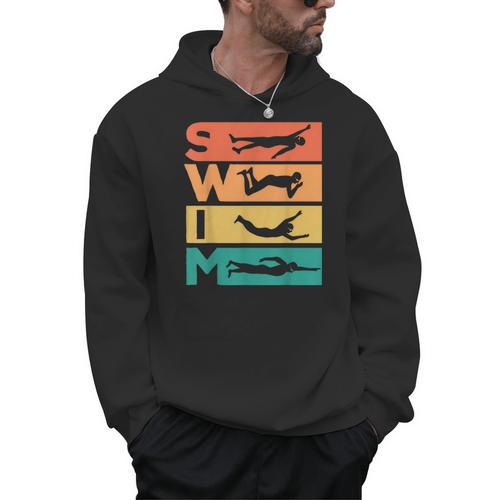 Retro Vintage Swimming For Swimmers Men Hoodie - SwimGear Co
